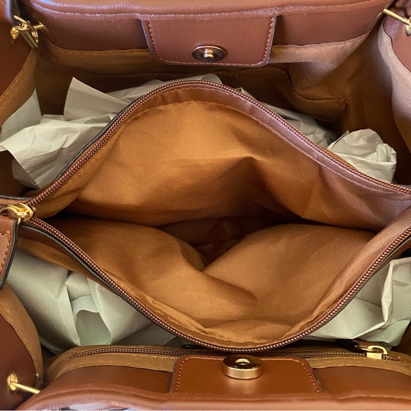 ADRIENNE VITTADINI LINEN TOTE W/ DETACHABLE POUCH - Picture 12 of 14